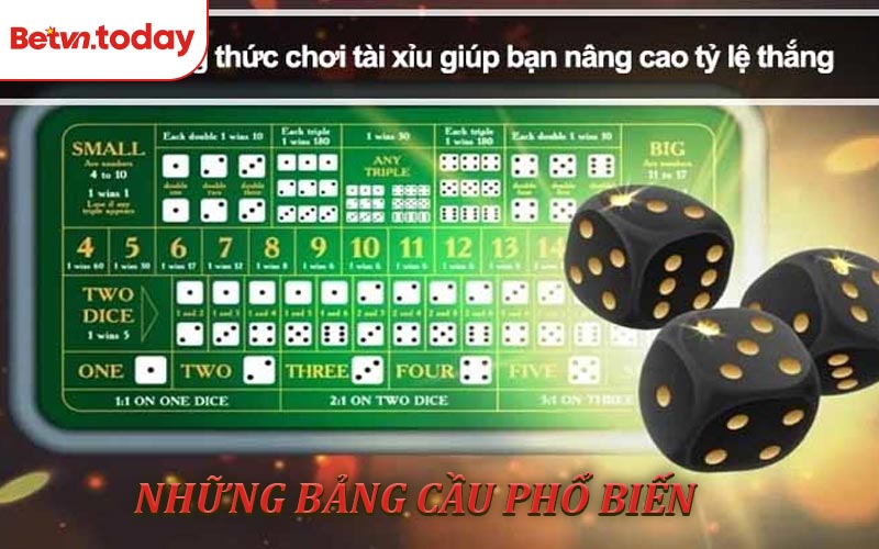 Những bảng cầu phổ biến được cược thủ thường xuyên sử dụng